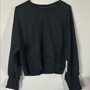 Nine West Black Relaxed Long Sleeve Sweatshirt